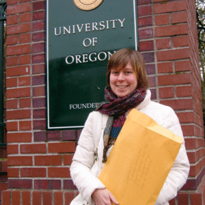 2009: Turning in my application to the department