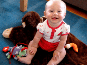 Baby Juniper, aka my tomato helper, at six months