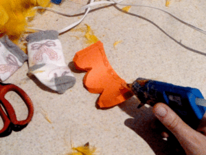 chick-costume-feet-glue