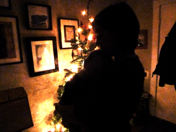 Cuddling Juniper on Christmas Eve