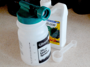 Organic copper tree spray and a small spray applicator - about $13 bucks