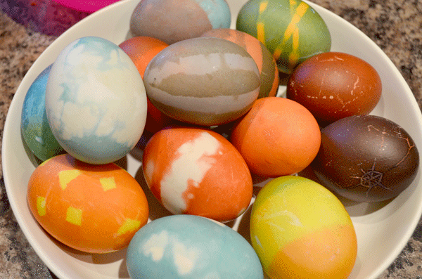 Ducks eggs that we dyed for Easter